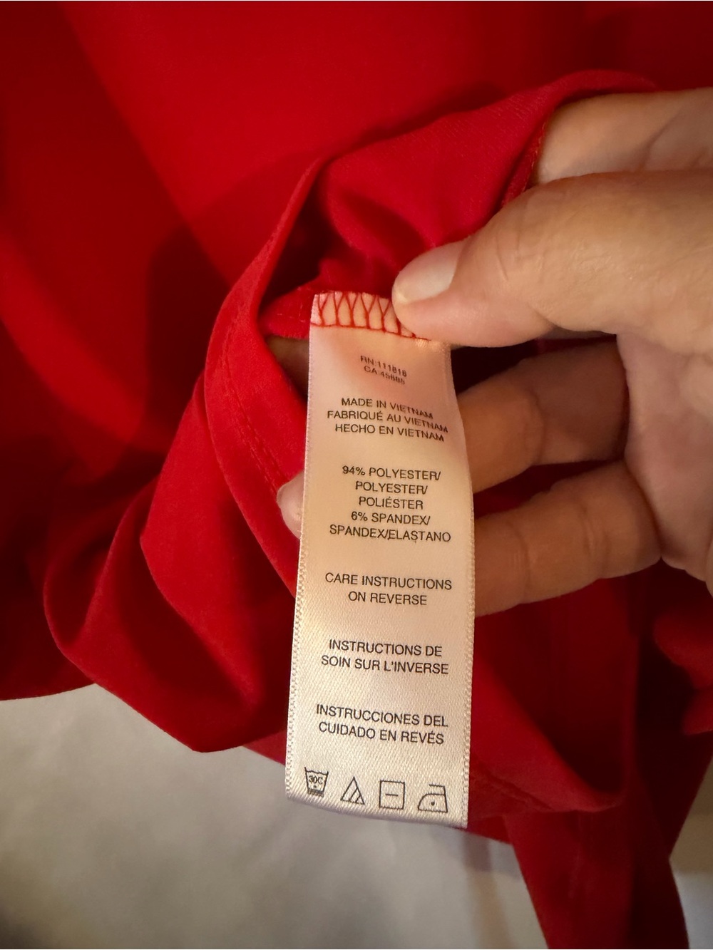 Michael Kors Red Short-Sleeve Tie-Detail Women's Top - Picture 5 of 5